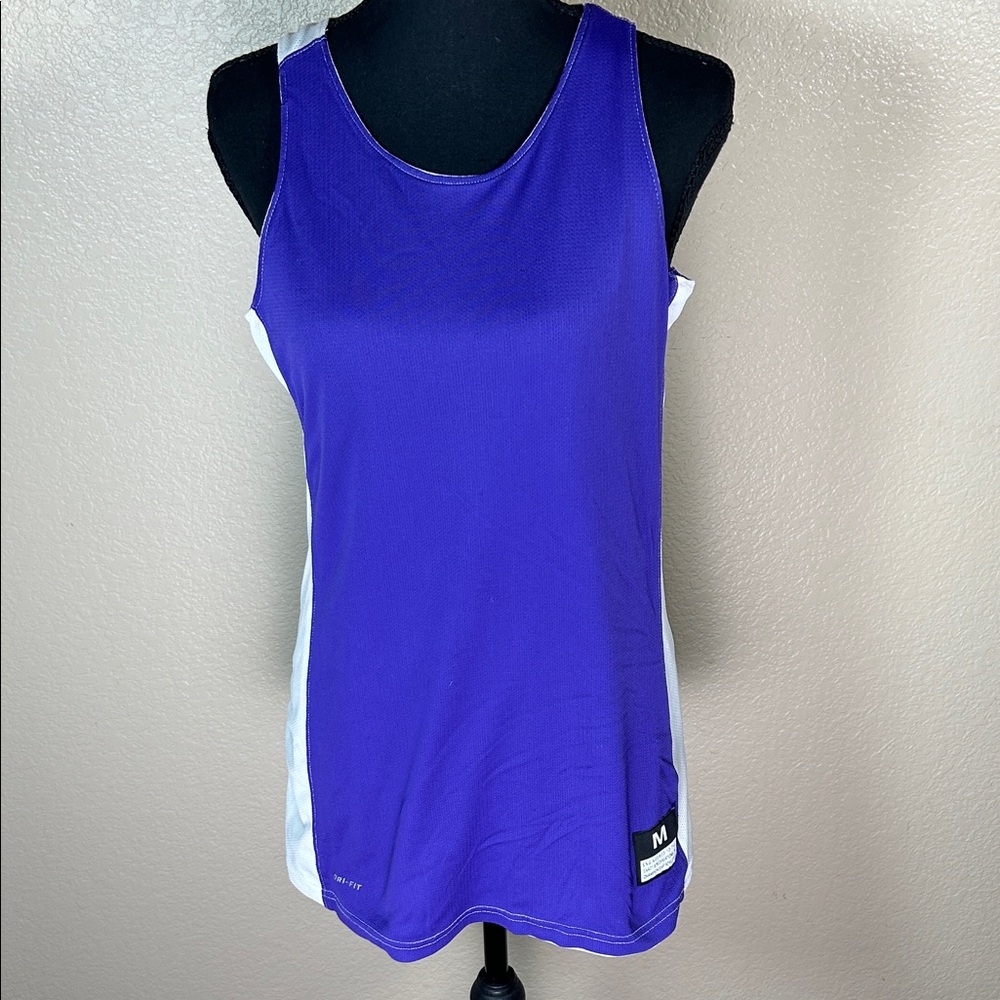 Nike Reversible Basketball Women's Purple and White Athletic Tank